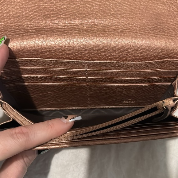 Auth Gucci Fold Purse #3202 Soho Long Wallet Pink Leather Italy - Picture 11 of 15